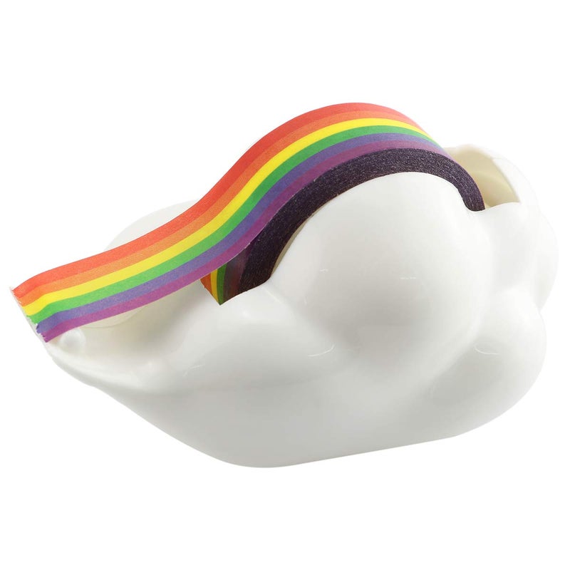 Lind Kitchen 1-Pack Creative Cloud Tape Dispenser with Rainbow Masking Tape,Decorative Cartoon Plastic Tape Holder Cutting Tape for Home Office School Stationery Supplies - Image 1